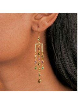 IHA FINE JEWELLERY - Multicolour Tourmaline And Cz Cascade Earrings In 18K Gold-Plated 925 Silver