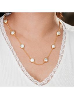 IHA FINE JEWELLERY - The Lumiere Pearl Cascade Necklace - Pearls 18Kt Gold Plated Sterling Silver