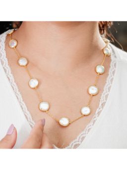 IHA FINE JEWELLERY - Empress Pearl Statement Necklace - Luxe 12-14Mm 18Kt Gold Plated Sterling Silver