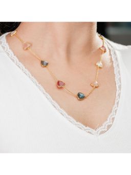 IHA FINE JEWELLERY - Celestial Quartet Necklace - Quartz Moonstone 18Kt Gold Plated Sterling Silver