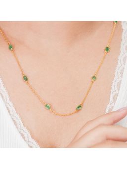 IHA FINE JEWELLERY - Emerald Virtuoso Necklace - Slightly 18Kt Gold Plated Sterling Silver