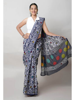 Unnati Silks - Multi Pure Batik Printed Kota Saree with Unstitched Blouse