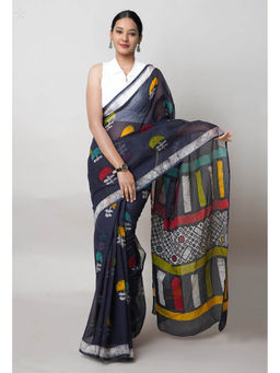 Unnati Silks - Multi Pure Batik Printed Kota Saree with Unstitched Blouse