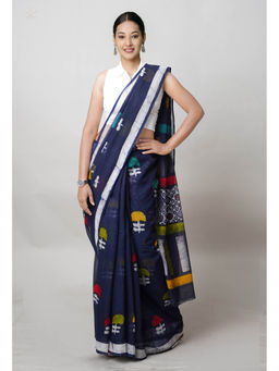 Unnati Silks - Multi Pure Batik Printed Kota Saree with Unstitched Blouse