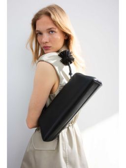 H&M - Women Black Pompom-Detail Shoulder Bag