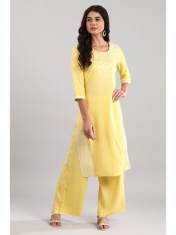 Aurelia - Yellow Geometric Kurta And Bottom (Set of 2)