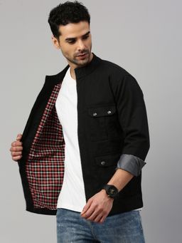 Voxati - Men Black Truckers Denim Jacket