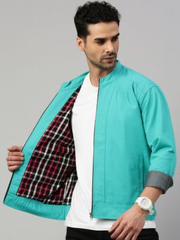Voxati - Turquoise Men Truckers Denim Jacket