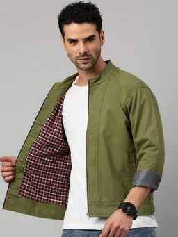 Voxati - Men Olive Truckers Denim Jacket