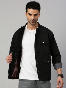 Voxati - Men Black Truckers Denim Jacket