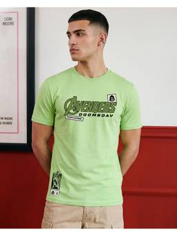 Bewakoof - Marvel Men's Green Avengers Dooms Day Typography T-Shirt