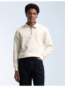 Flying Machine - Men'S Solid Regular Fit White Sweatshirt