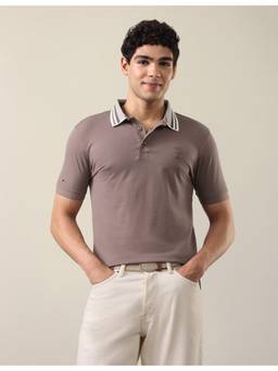U.S. Polo Assn. Denim Co. - Men'S Solid Slim Fit Brown Polo Tshirt