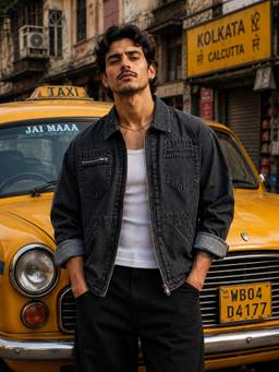Voxati - Black Men's Regular Fit Washed Full Sleeve Denim Jacket