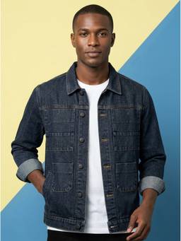 Voxati - Grey Men's Regular Fit Washed Full Sleeve Denim Jacket