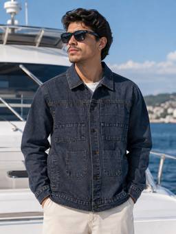 Voxati - Men's Blue Regular Fit Washed Full Sleeve Denim Jacket