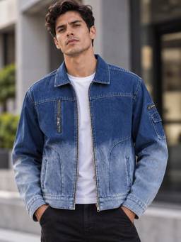 Voxati - Blue Men's Regular Fit Washed Full Sleeve Denim Jacket