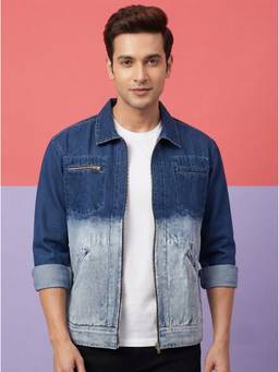 Voxati - Blue Men's Regular Fit Washed Full Sleeve Denim Jacket