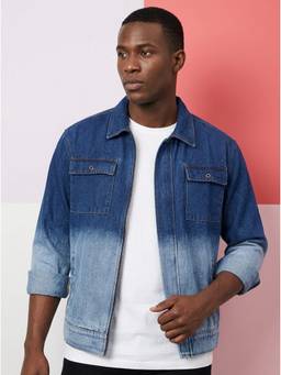 Voxati - Blue Men's Regular Fit Washed Full Sleeve Denim Jacket