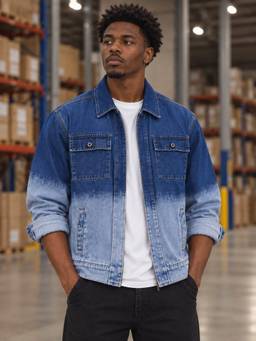 Voxati - Blue Men's Regular Fit Washed Full Sleeve Denim Jacket