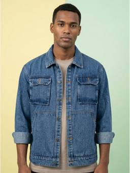 Voxati - Blue Men's Regular Fit Washed Full Sleeve Denim Jacket