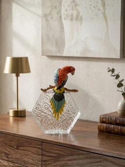 Smokey Cocktail - Multi-Color Option B Crystal Frosted Bird Decor Sculpture