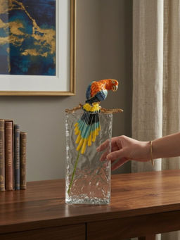 Smokey Cocktail - Multi-Color Option C Crystal Frosted Bird Decor Sculpture