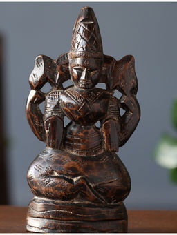 Revive Home - Brown Wooden Whisper - Laxmi Wooden Sculpture