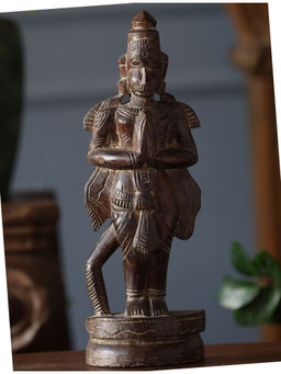 Revive Home - Brown Wooden Whisper - Hanuman Wooden Sculpture