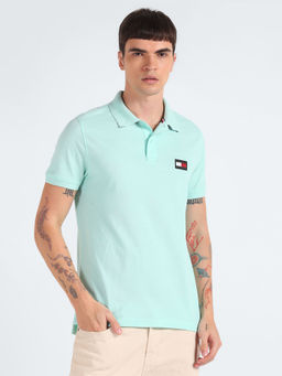Tommy Hilfiger - Men Turquoise Solid Polo T-Shirt