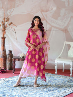 Farha Syed - Pink Kaftan with Separate Lining (Set of 2)