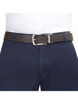 United Colors of Benetton - Men Croce Reversible Formal Leather Belt - Brown & Black