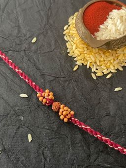 Digital Dress Room - Simple Rudraksha Rakhi Beads Thread Rakhi