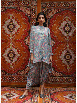 NORN - Blue Atlas Back Yoke Top