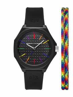 ARMANI EXCHANGE - Black Watch with Bracelet AX7158SET (M)