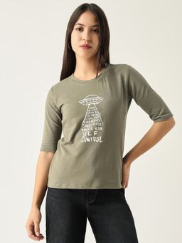 SHOWOFFFF - Womens Graphic Olive T Shirt