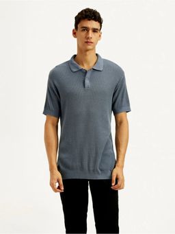 Levi's - Charcoal Grey Men Slim Fit Polo T-Shirt