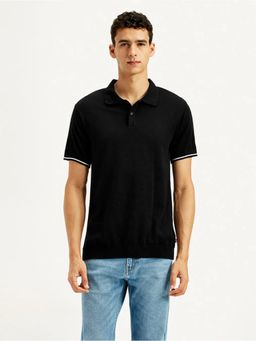 Levi's - Men Black Solid Slim Fit Polo T-Shirt