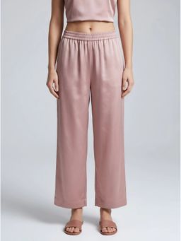 Barara Ethnic - Pink Modal Satin Mid Waist Pant