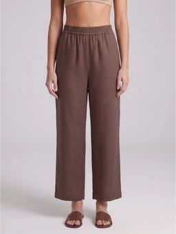 Barara Ethnic - Dark Brown Cotton Mid Waist Pant