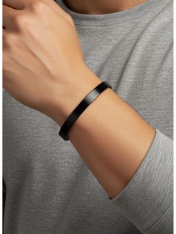 NVR - Black Rhodium Plated Stainless Steel Cuff Bracelet