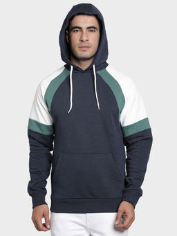 Red Tape - Blue Colorblock Regular Fit Hoodie