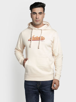 Red Tape - White Printed Regular Fit Hoodie