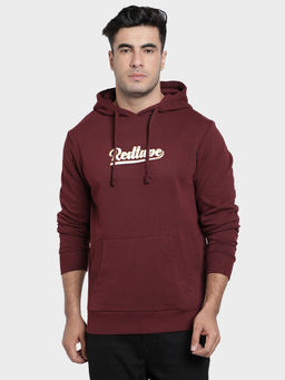 Red Tape - Maroon Solid Regular Fit Hoodie