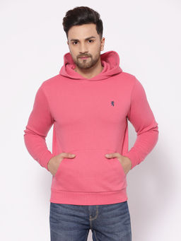 Red Tape - Pink Solid Regular Fit Hoodie