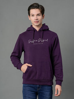 Red Tape - Purple Printed Regular Fit Hoodie