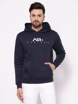 Red Tape - Navy Blue Solid Regular Fit Hoodie