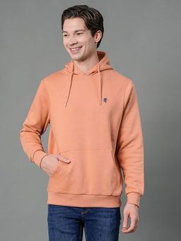 Red Tape - Orange Solid Regular Fit Hoodie