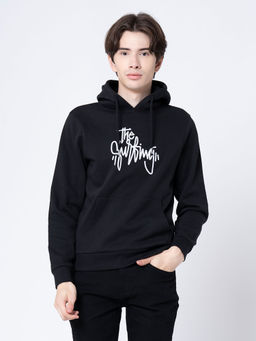 Red Tape - Black Printed Regular Fit Hoodie