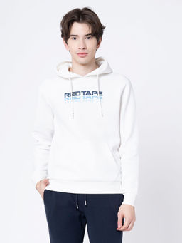 Red Tape - Off White Solid Regular Fit Hoodie